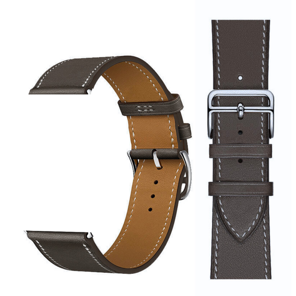 Hermes Ebene Barenia Leather Apple Watch Deployment Watch Strap 42 MM